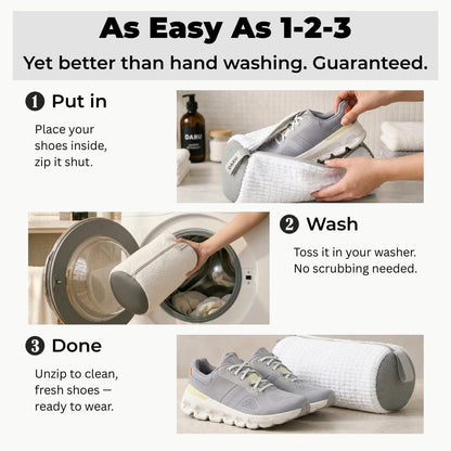 DARU Shoe Washing Machine Bag, Sneaker and Tennis Shoe Laundry Bags, 2 Pack | Shoe bag for washing machine, Mesh Protection, Washer & Dryer Safe, Self-Locking Reinforced Zipper, 360 Deep Shoe Cleaner, XL