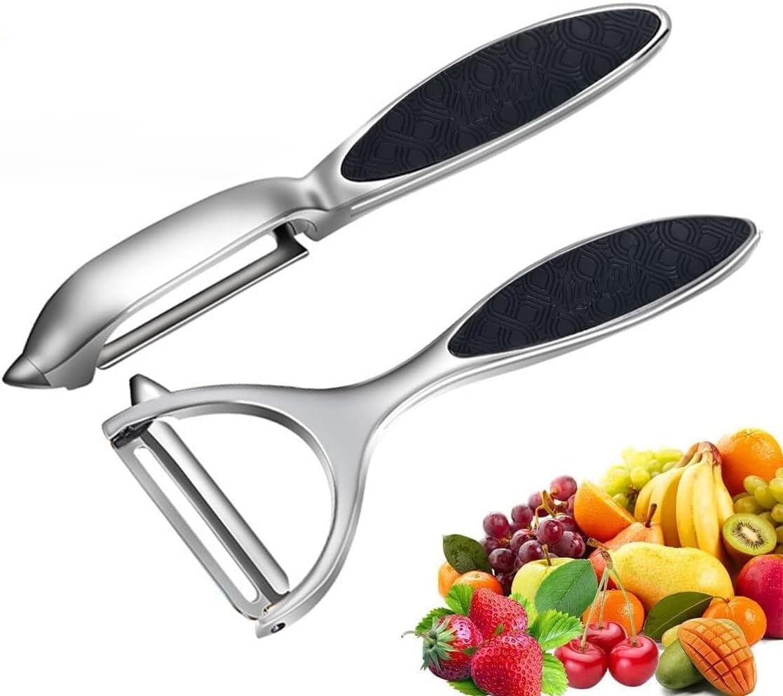 Vegetable Peeler, Stainless Steel Multi-function Potato Fruit Peeler Set, Y & I Shape Swivel Blades Kitchen Household Peeling Tools