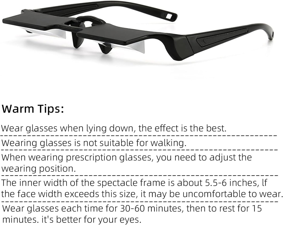 CHANGAR Prism Glasses Light-weight Lazy Glasses Horizontal Reading Spectacles 90° Vision Neck Protection Prism Glasses for Bedridden Lying Down Reading and Watching TV/Mobile Phone in Bed