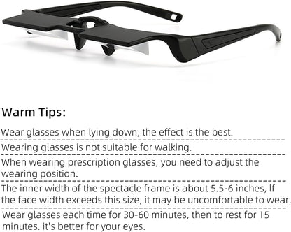 CHANGAR Prism Glasses Light-weight Lazy Glasses Horizontal Reading Spectacles 90° Vision Neck Protection Prism Glasses for Bedridden Lying Down Reading and Watching TV/Mobile Phone in Bed