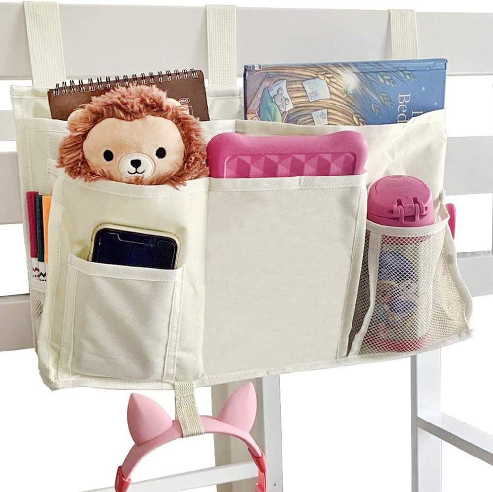 Sugaroom Bedside Storage Caddy, Bunk Bed Organizer Bed Storage Pocket Bedside Organizer Hanging Bed Storage Caddy for College Dorm Room, Hospital Bed Rails, Baby Bed, Camp