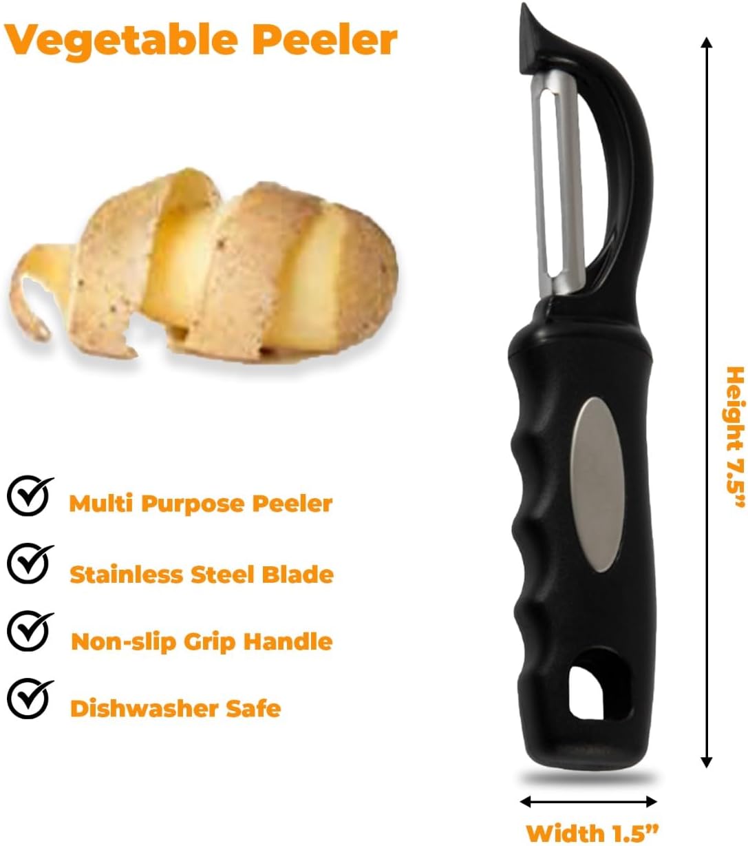 Vegetable peeler for kitchen - Peelers for kitchen stainless steel - Stainless steel left handed Vegetable Peeler- Potato peeler