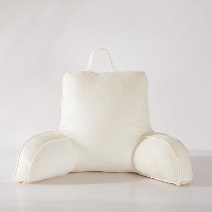 StarAneer Reading Pillow for Sitting in Bed Adult,Back for Bed Sitting Up, Pillow,Backrest Back Support Chair Pillow, College Dorm Essentials for Girls and Boys, Velvet Beige L
