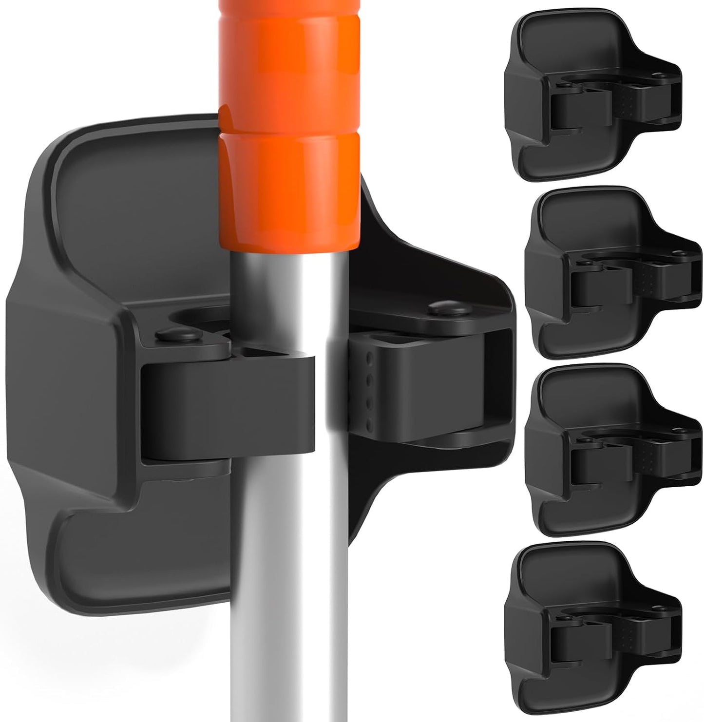 reliahom Broom Holder Wall Mount Mop Grippers Organizer wall Hanging, 5Pack | No Drilling Self Adhesive Easy install Anti-Slip Mop Broom Hanger Storage Rack for Kitchen,Laundry Room,Garden,Garage