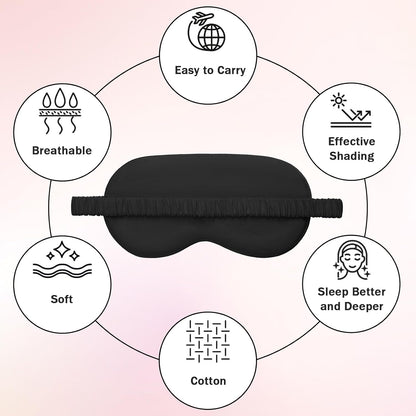 Amrules Sleep Mask Set of 2, Adjustable Silk Eye Mask for Sleeping, Soft Sleeping Eye Shade Cover for Women, Good for Blocking Light, Reducing Puffiness, Enhancing Sleep Quality (Blush Pink & Black)