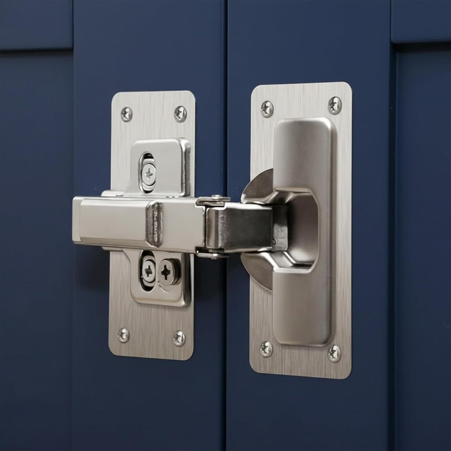 JJUNW 12Pcs Cabinet Hinges Repair Plates, Stainless Steel Repair Cabinets, Hinge Repairs Plate Cabinets Door Hinge with Mounting, Fixing Tool Plates Screws for Kitchen, Cupboard, Locker, Cabinet Doors