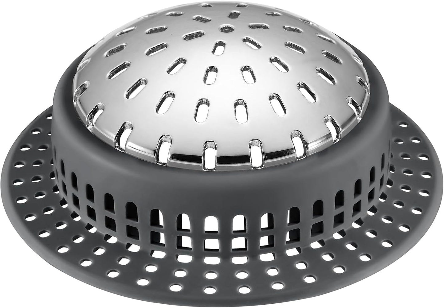 Aluvor Bathtub Drain Hair Catcher Shower Drain Cover Sink Drain Protector | Bathroom Sink & Bathtub Drain Strainer for Pop-Up & Regular Drains, grey