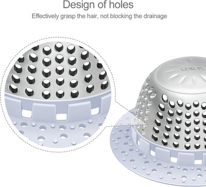 LEKEYE Drain Hair Catcher/Bathtub Drain Cover/Drain Protector for Pop-Up & Regular Drains(Patented Product)