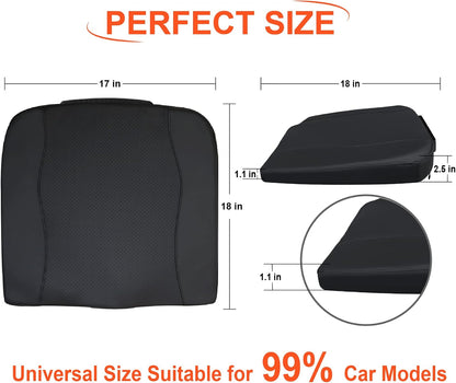 Lofty Aim Car Seat Cushion, Memory Foam Car Seat Cushions for Long Driving | Comfy Car Seat Pillow for Pain Relief, Driver Seat Cushion Adds Height, Butt Cushion for Car, Truck, Office Chair, Black