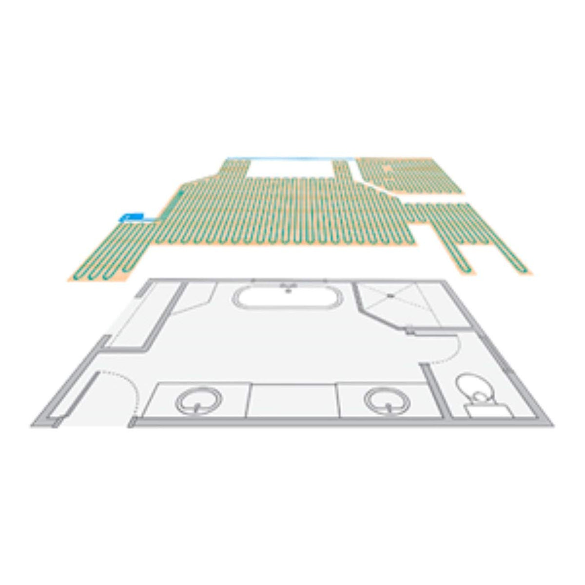 SunTouch TapeMat Electric Radiant Floor Heating Mat, Orange, 120V, 10 Sq Ft