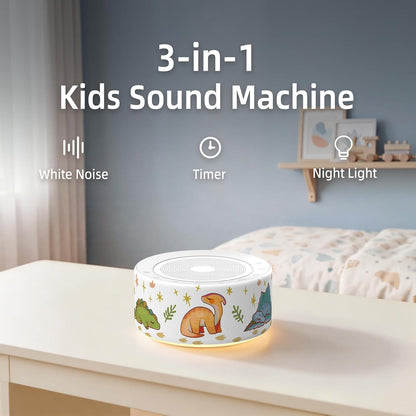 Kipcush White Noise Machine for Baby & Adults, 30 Soothing Sounds, Sleep Sound Machine with 8 Color Night Light, Memory Function, White Noise for Sleeping, Nursery, Office, Travel & Relaxation