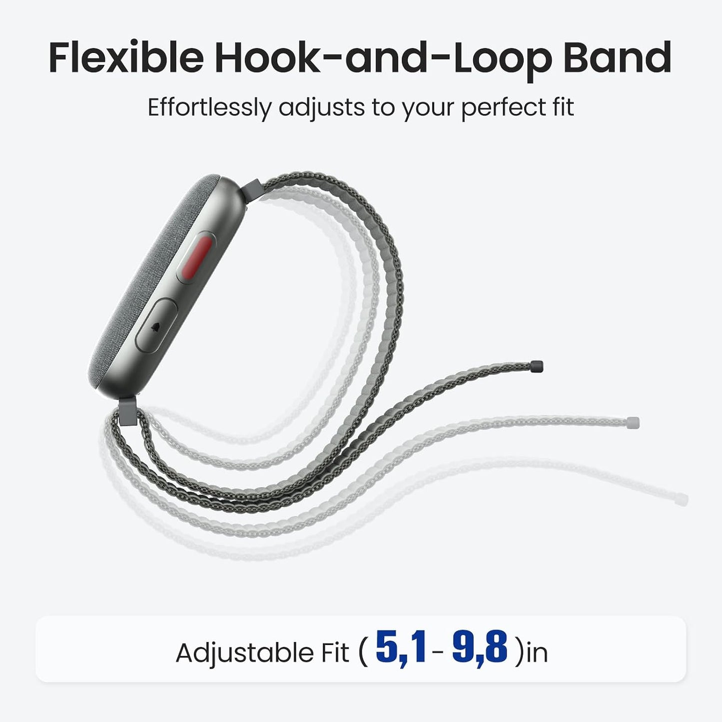 REACHER Vibrating Alarm Watch Wristband for Hearing Impaired | Private vibration-only alarm for shared bedrooms, dorms, couples, Battery Powered, Comfortable woven fabric band loop