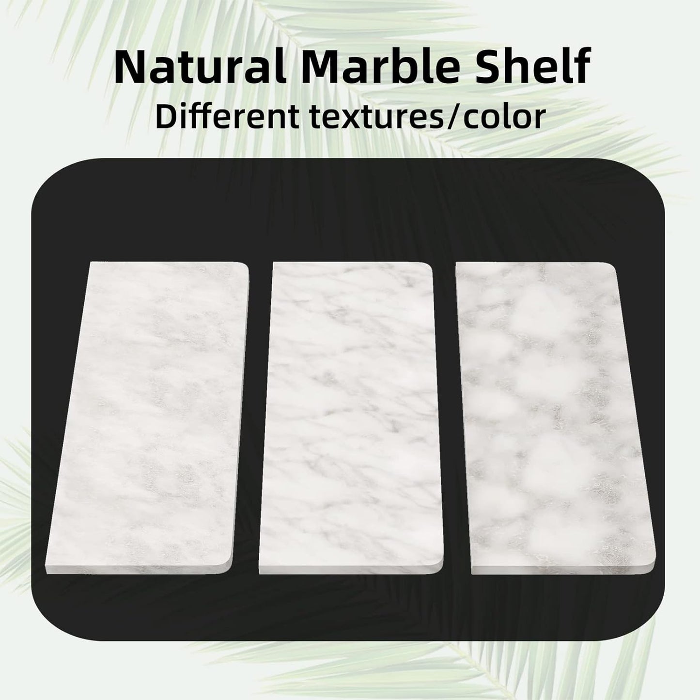 Gypie Marble Toilet Paper Holder with Shelf, Wall Mounted Matte Black | Stainless Steel Tissue Roll Paper Holder Dispenser for Bathroom Washroom