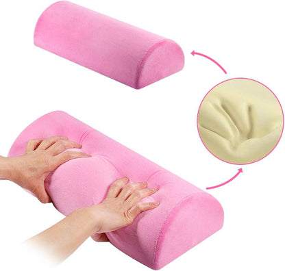 Memory Foam Bolster Pillow with Removable Cover for Neck Leg Back Lumbar Spine Knee Pain Relief Pillow Lumbar Support Multi-use for Bed, Sleeping (Pink)