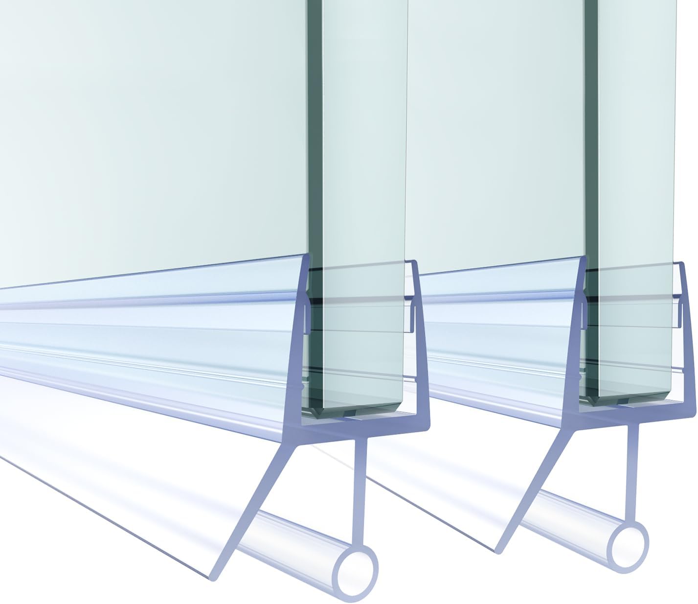 Shower Door Bottom Seal,2 PCS 3/8" X 36" | Door Sweep for 3/8 Inch Glass,Frameless Glass Door Seal Strip to Seal 11mm Gap,Stop Shower Leaks and Create a Water Barrier