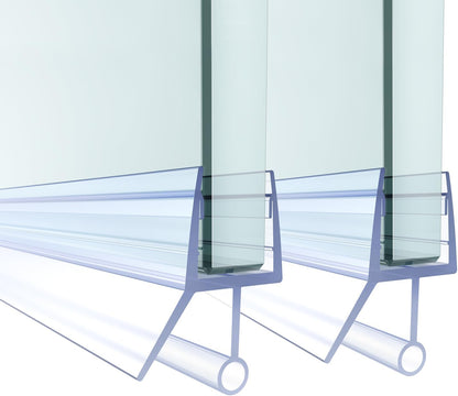Shower Door Bottom Seal,2 PCS 3/8" X 36" | Door Sweep for 3/8 Inch Glass,Frameless Glass Door Seal Strip to Seal 11mm Gap,Stop Shower Leaks and Create a Water Barrier