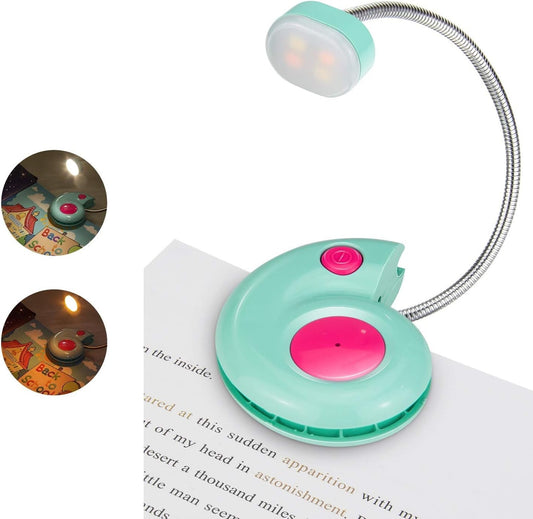 LUXSWAY Rechargeable Reading Light for Kids, LED Book Light with Magnetic Clip and Flexible Gooseneck, Cute Amber Bookmark Light - Violet