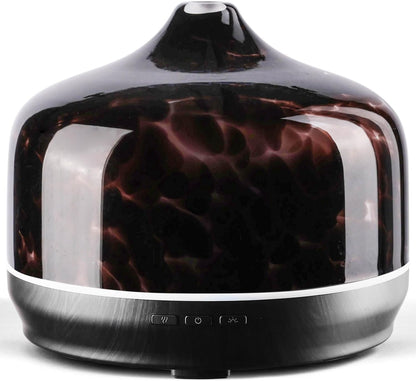 Porseme 500ml Glass Essential Oil Diffuser Aromatherapy Ultrasonic Cool Mist Humidifier 15-21 Running Hours Waterless Auto-Off Air Diffusers for Sleeping Yoga Working Spa(Light Blue)