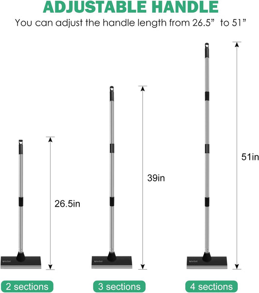 SetSail Floor Scrub Brush with 51-Inch Long Adjustable Handle 2 in 1 Scrape Brush Stiff Bristle Floor Scrubber for Cleaning Shower Bathroom Garage Kitchen Wall Deck Tub Tile | 2 in 1 Scrape Brush Stiff Bristle Floor Scrubber for Cleaning Shower Bathroom