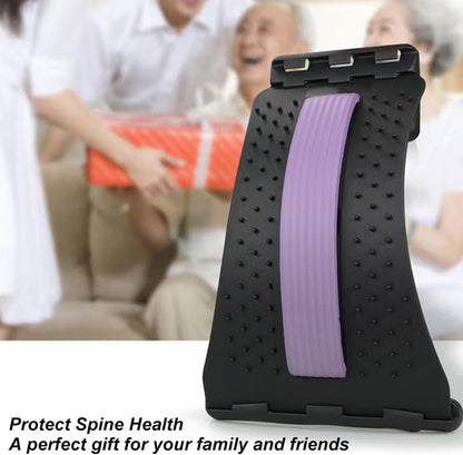 Back Stretcher for Lower Back Pain Relief, 4 Level Adjustable Lumbar Cracker Board Massager, Stretching Device for Scoliosis, Sciatica (Purple)