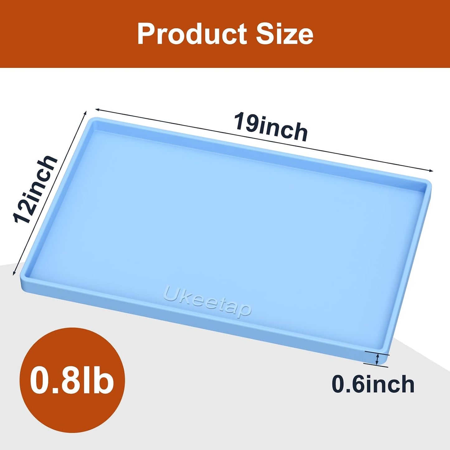 34" x 22" Extra Thick Silicone Mat Waterproof with Raised Edge, | Under Sink Mat for Kitchen & Bathroom, Kitchen Cabinet Liner, Multi-Purpose for Storage & Protection