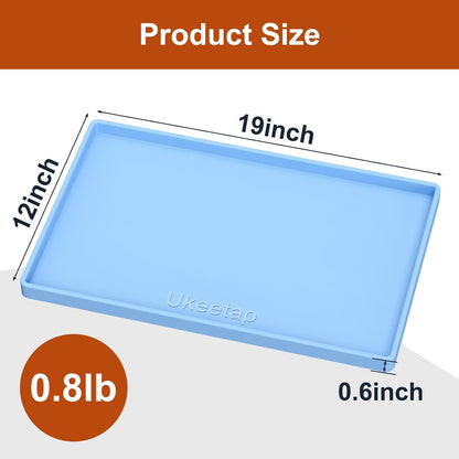 34" x 22" Extra Thick Silicone Mat Waterproof with Raised Edge, | Under Sink Mat for Kitchen & Bathroom, Kitchen Cabinet Liner, Multi-Purpose for Storage & Protection