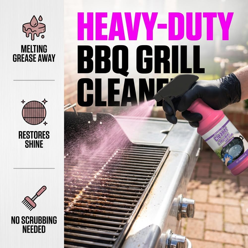 Heavy Duty Grill Degreaser, 2026 Upgrade Multi Purpose Fast Acting Heavy Duty Grill Cleaner Spray, Grease Remover Cleaning Spray for Kitchen, Oven, Outdoor Grill (1)