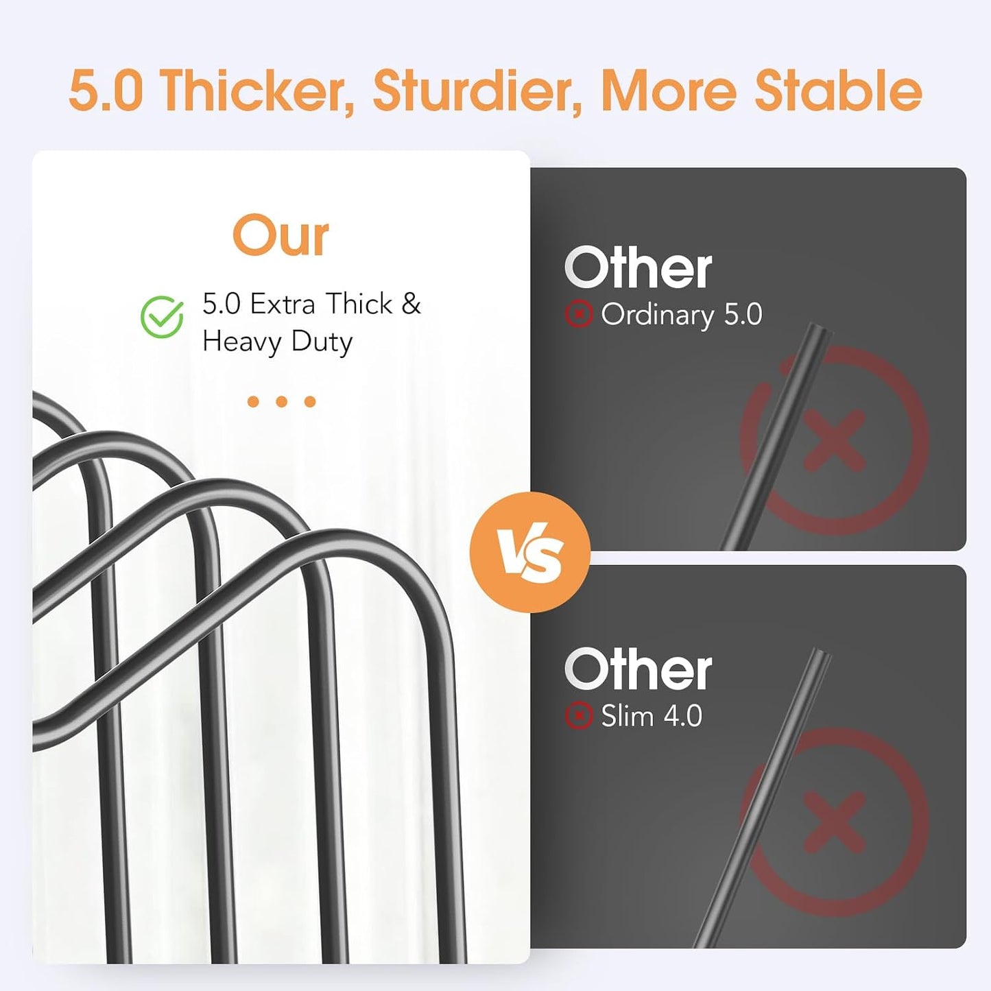 5mm Wire Cutting Board Organizer Holder Stand for Cabinet Countertop | Full silicone strip, no slipping or scratches, 1.2" slot spacing, Holds cutting boards, sheet pans, skillets inside Cabinet