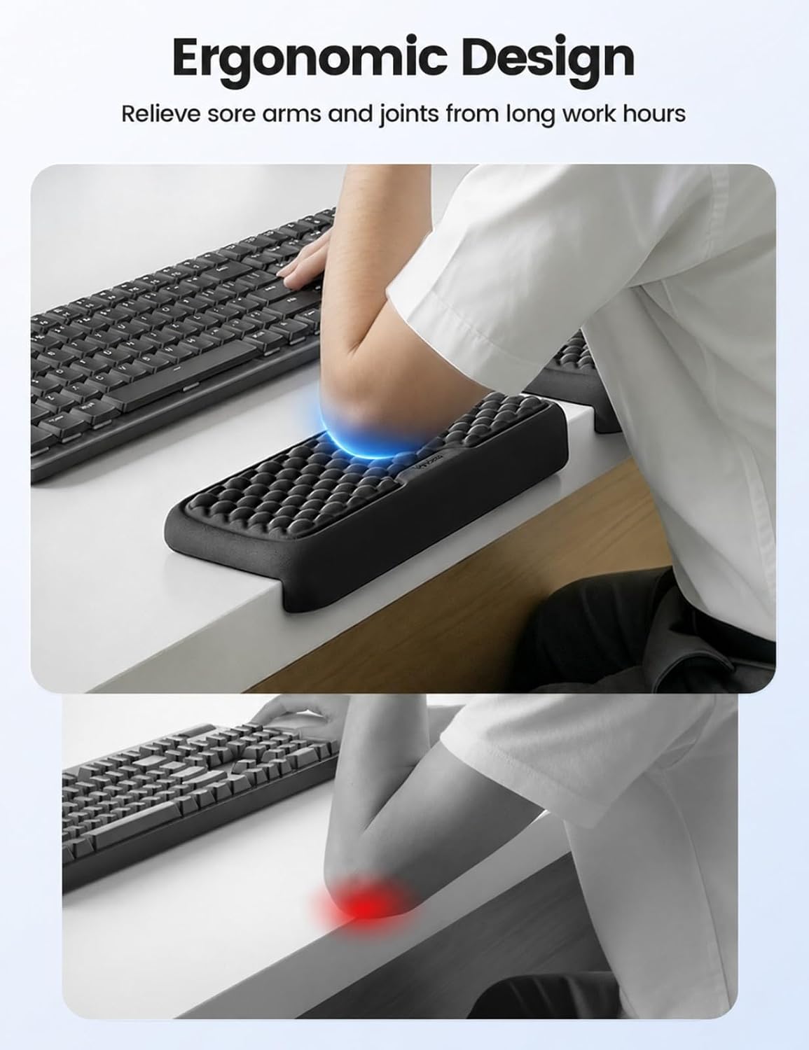 Vaydeer 2Pcs Elbow Rest Pad, L-Shaped Wrist Rest, Desk Edge Cushion