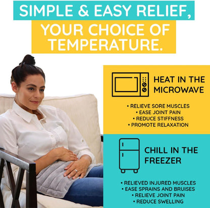 Microwavable Heating Pad Solutions Buddy - Moist and Large Heating Pad for Joints and Muscles Relief - Microwave Hot Pack Heat Pad for Cramps - Calming Chilled or Heated Pad Therapy - 1 Pack