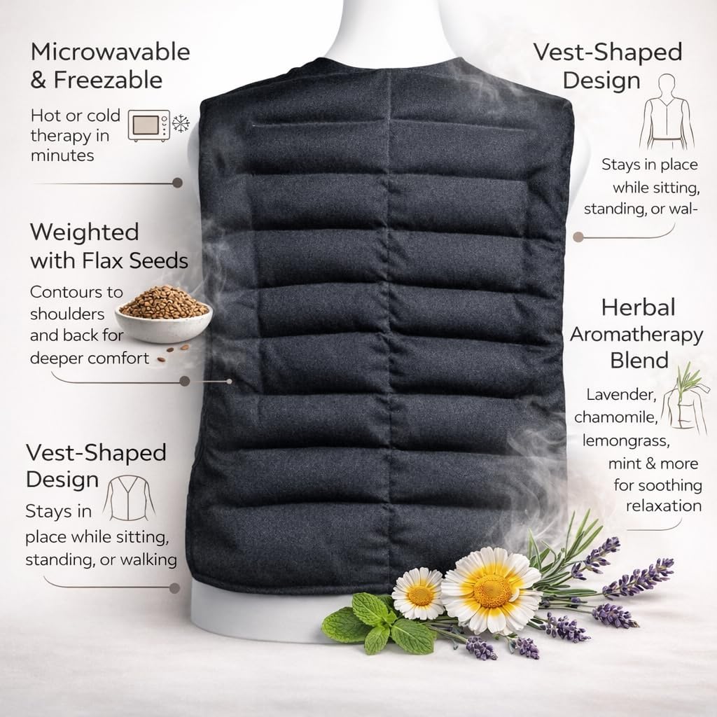 Kozi Weighted Heating Pad Microwavable|Hot & Cold Aromatherapy Neck and Back wrap|Moist Heat for Cramps, Muscles, Joints, Back, Neck and Shoulders, Heat Compress Pillow
