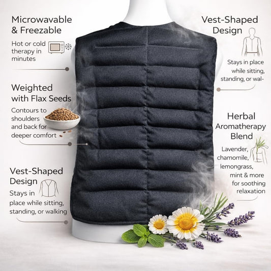 Kozi Weighted Heating Pad Microwavable|Hot & Cold Aromatherapy Neck and Back wrap|Moist Heat for Cramps, Muscles, Joints, Back, Neck and Shoulders, Heat Compress Pillow