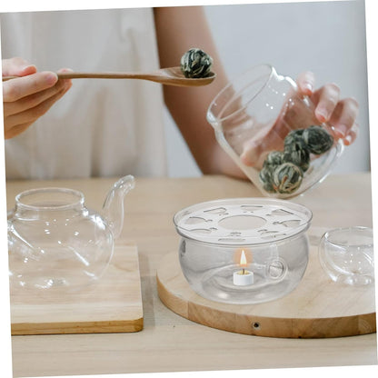 Zerodeko Transparent Teapot Heating Base Insulation Stove for Kung Fu Tea Glass Teapot Warmer Compact Design for Home Decor Daily Use Tea Accessory