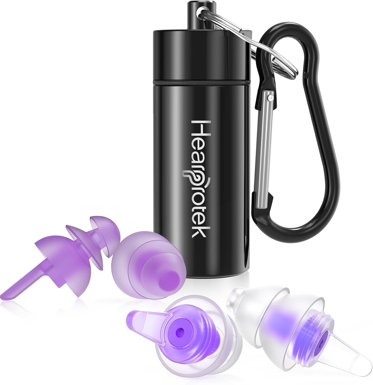 Hearprotek Sleeping Ear Plugs, 2 Pairs Ear Plugs (32db & 30db) Ultra Soft Noise Reduction and Hearing Protection earplugs for Side Sleepers, snoring, Travel, Working, Safety (Purple) | Soft Reusable Ear Plugs for Noise Reduction, Side Sleepers, Snoring,