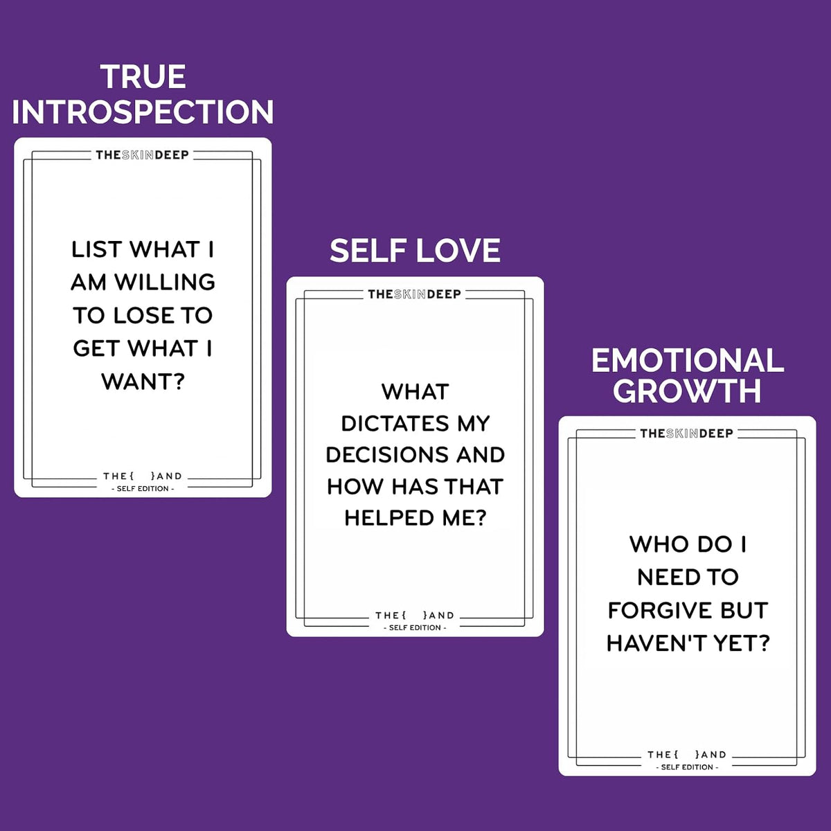 {THE AND} Self Love Edition - 199 Self Reflection Cards to Improve Self Awareness - Self Care Question Card Deck to Prompt Mindfulness & Meditation - Explore Identity for Women & Men By The Skin Deep