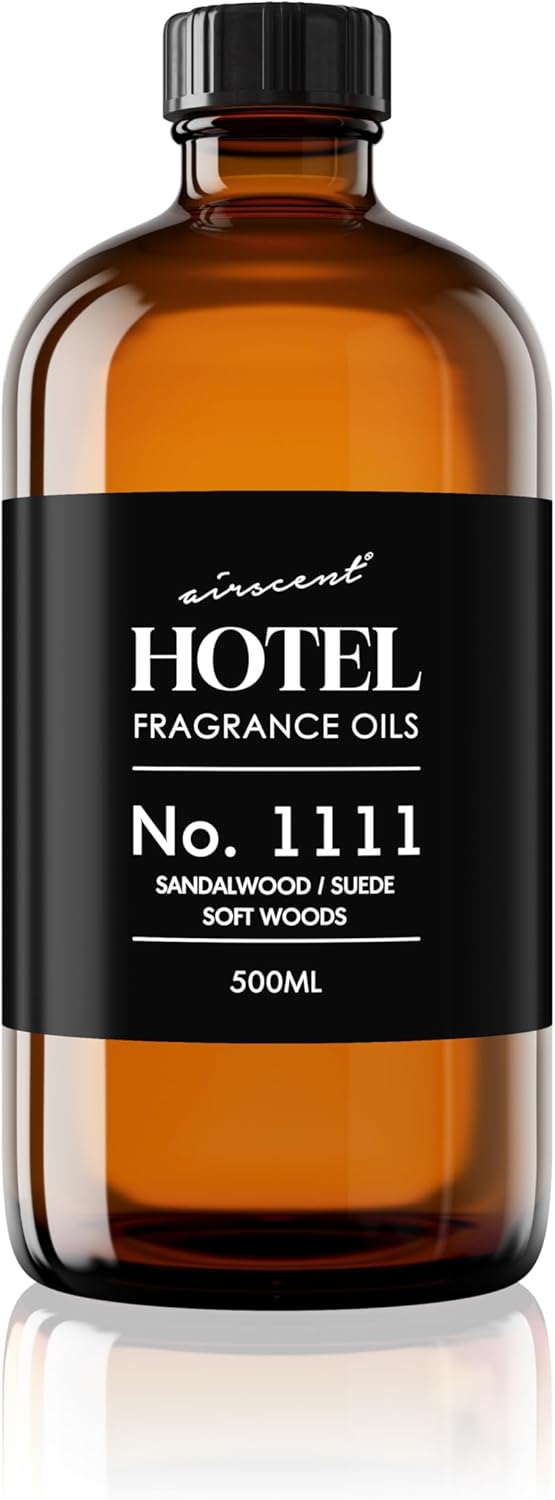 AirScent My Way Diffuser Oil No. 1111 Inspired by the 1 Hotel - 500 mL | Sandalwood Suede Soft Woods - Hotel Diffuser Oil for Ultrasonic and Waterless Diffusers and Crafting - 16.9 fl oz Bottle