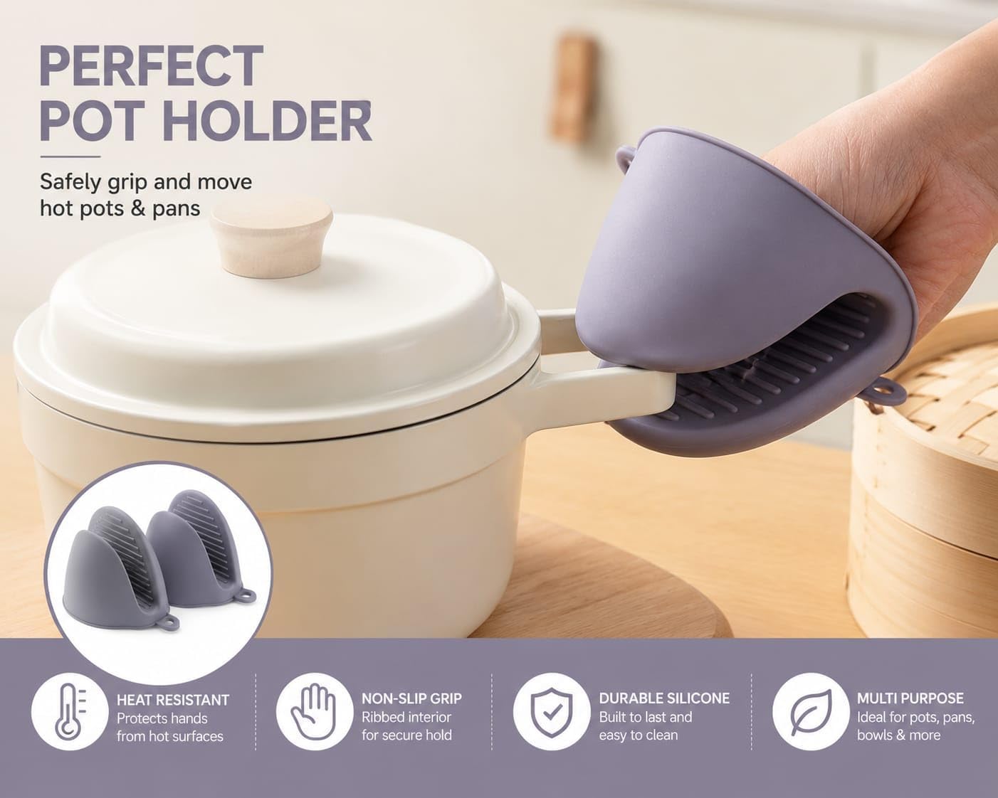 3-in-1 Collapsible Silicone Microwave Splatter Cover, BPA-Free Vented Microwave Cover for Food with 2 Mini Silicone Oven Mitts, Dishwasher Safe, Heat Resistant,Fits Plates Up to 10.5 Inches