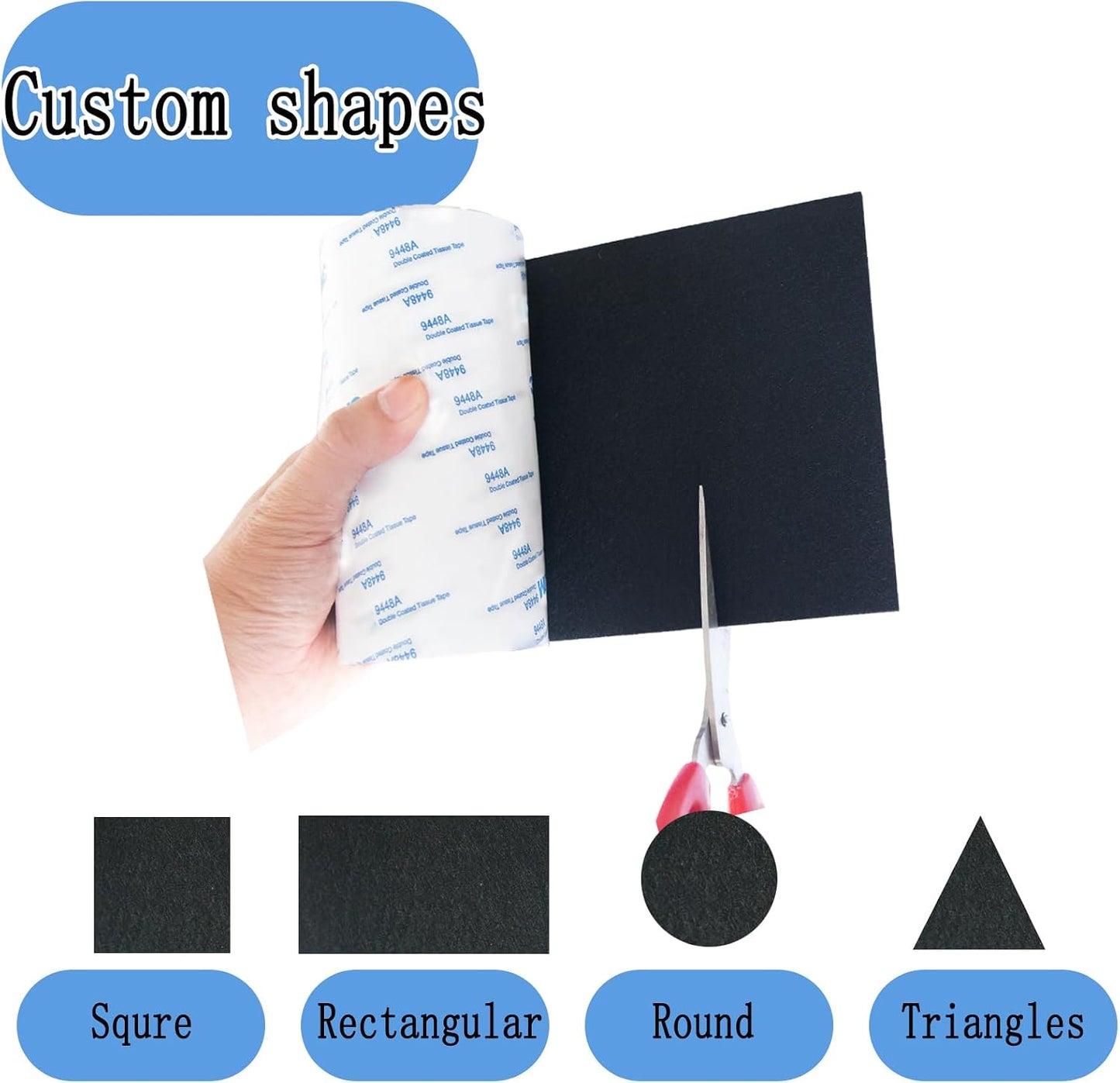 Cuttable Felt Furniture Pads with Sticky Backing,40x4 inch Self Adhesive Felt Sheets,Heavy Duty Felts Strip Roll Felts Tape Protect Hardwood Floors No Scratches No Noise