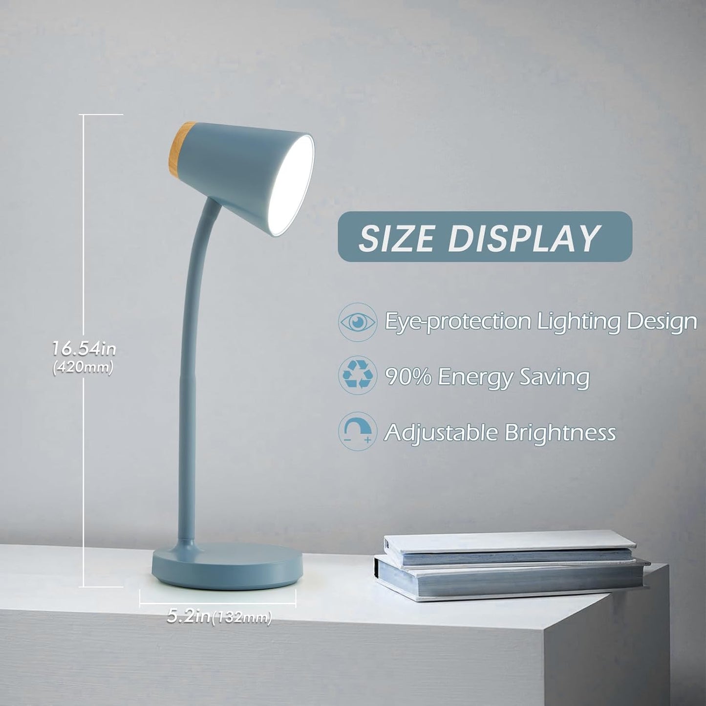 EJIAXIN Clip on Desk Lamp for Home Office - Small LED Touch Dimmable Reading Light for College Dorm Room - Adjustable Flexible Gooseneck Clamp Light Table Lamp for Bedside Bedroom Bed Headboard White