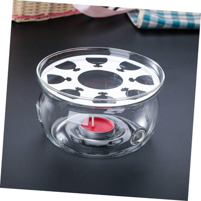 COLLBATH High Borosilicate Glass Teapot Warmer Base Heat Resistant Features for Home Use Decorative Candle Stand Tea Rack