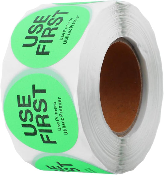 Sosoport 1Roll Use Rotation Stickers of Removable Adhesive Labels for Restaurant Inventory Light Green Dots for