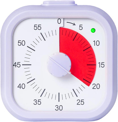 Visual Timer for Kids 60 Minute Countdown Timer Rainbow Disk Desk Timer Clock for Classroom Study Office Kitchen with Silent Operation (Purple)