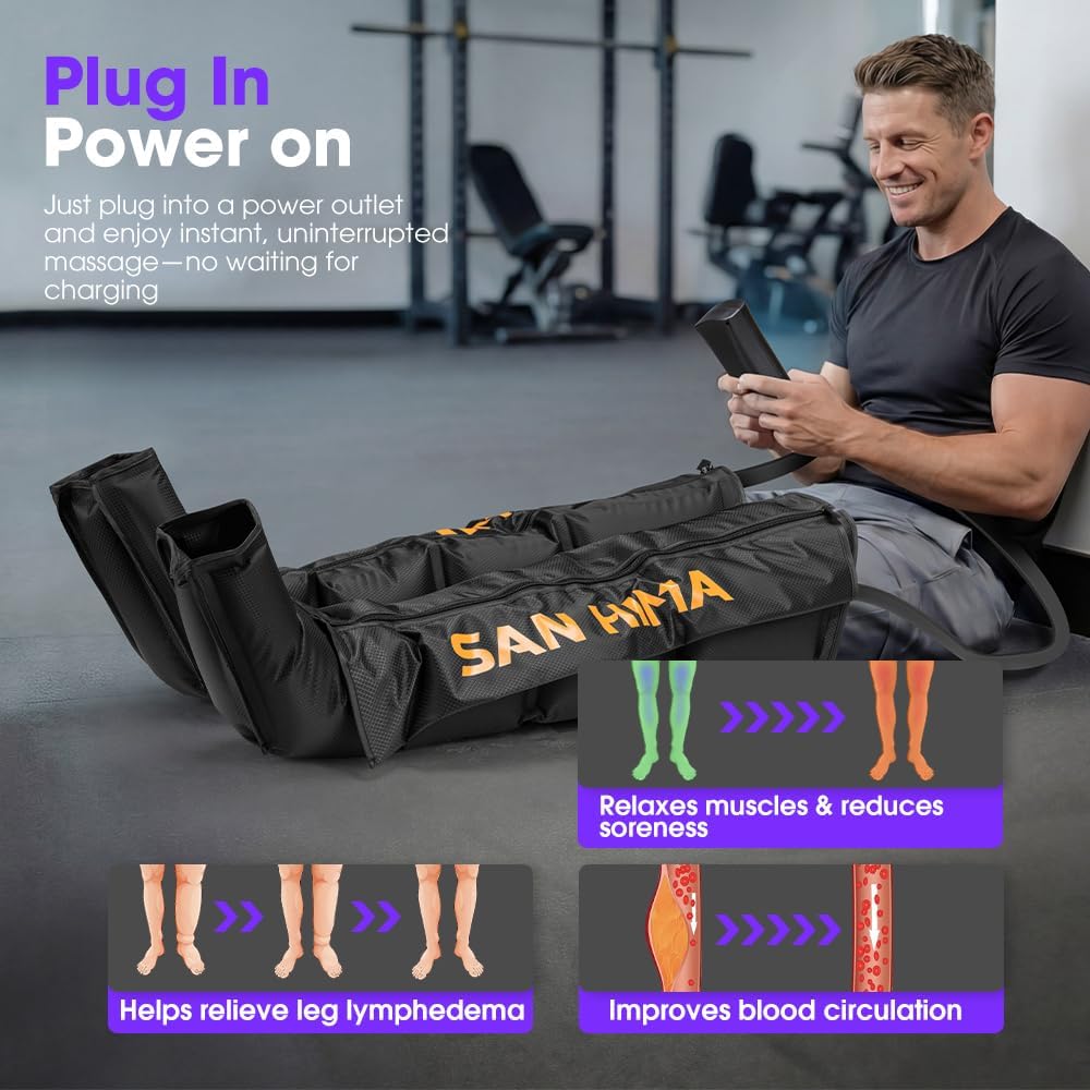 SAN HIMA Air Compression Leg Massager, Compression Boots for Circulation