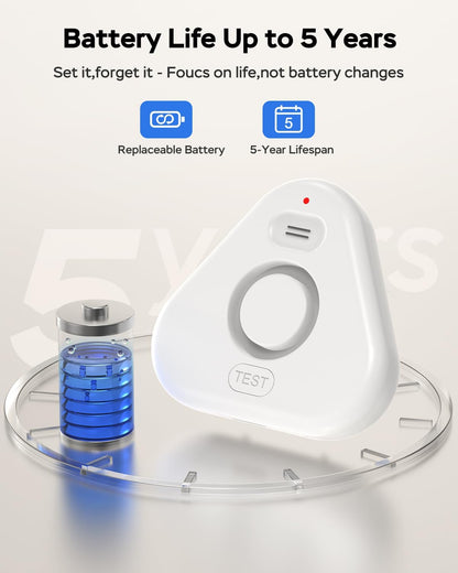 Water Alarm Leak Detector,Water Leak Detectors for Home with App Alerts,Water Sensor Alarm Leak Detector with 120db Adjustable,500ft Transmission for Basement,Bathroom,No Hub Required (Support 2.4G)
