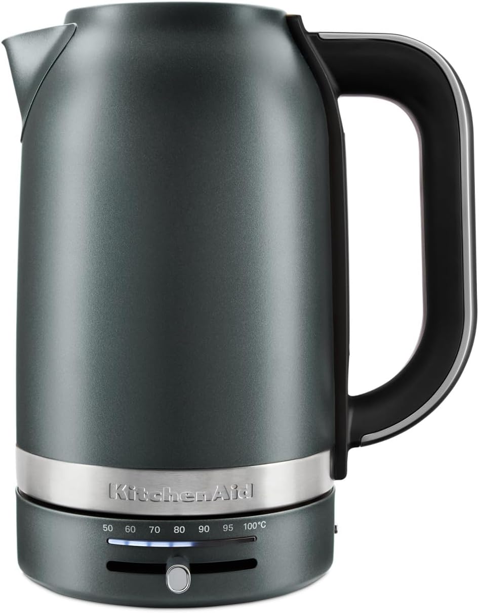 KitchenAid 1.7L Electric Kettle, Temp Control KEK1701, Juniper | Automatic Shut Off After Boiling, Variable Temperature Control, Removable and Washable LimeScale Filter