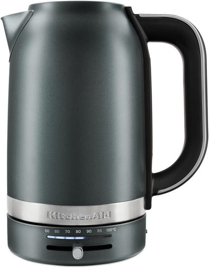 KitchenAid 1.7L Electric Kettle, Temp Control KEK1701, Juniper | Automatic Shut Off After Boiling, Variable Temperature Control, Removable and Washable LimeScale Filter