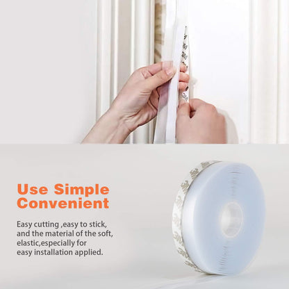 26 Feet Silicone Seal Strip,Door Weather Stripping Door Seal Strip Window Seal Silicone Sealing Tape for Door Draft Stopper Adhesive Tape (Transparent, 45mm)