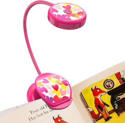 Vekkia Cute Rechargeable Book Light Eye-Care Clip on Lights (Rose Red)
