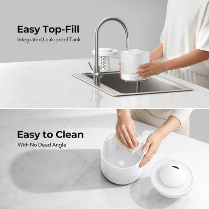 Homvana 1.5L Humidifier, Quiet 28dB, 7 Night Lights, Aroma Diffuser | 1.5L + 28dB Top-Fill Ultrasonic BPA-Free Humidifier with 30H Runtime for Bedroom, Baby, Plants, Office