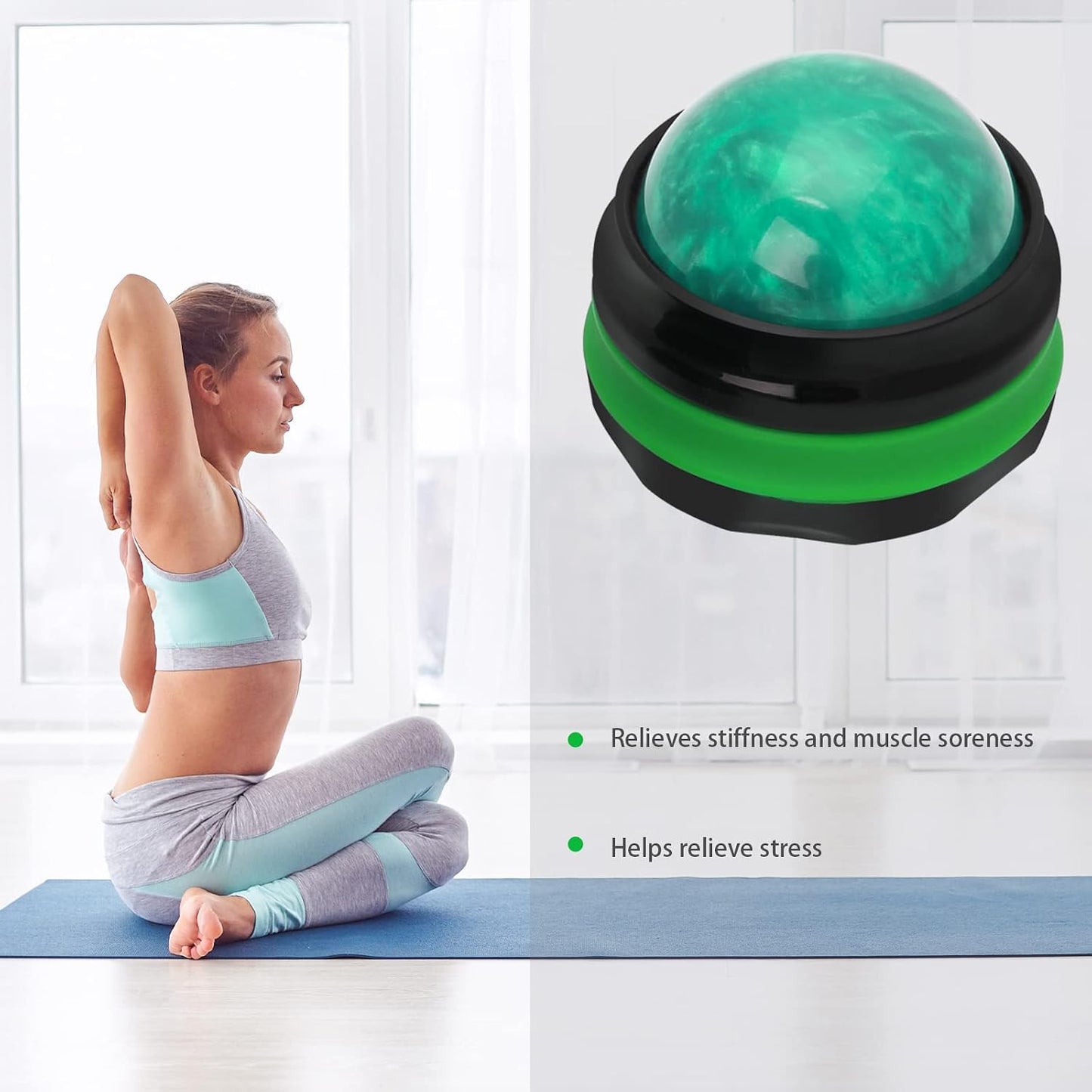 Coolrunner Massage Ball, Manual Roller Massager, Handheld Self Massage Therapy and Relax Full Body Tools for Sore Muscles, Shoulders, Neck, Arms, Legs, Back, Foot, Body (Blue) | Therapy and Relax Full Body Tools for Sore Muscles, Shoulders, Neck, Arms,